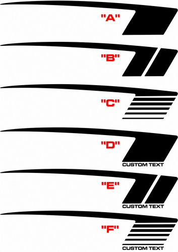 COPO Style Hockey Stripe Pair Lateral Adhesivo de vinilo para Chevrolet Camaro 2010-2015