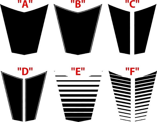 ZL1 Center Accent Stripe Options — Adhesivo de vinilo (capó) para Chevrolet Camaro 2017-2024