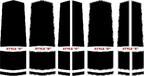 2010 y posteriores Chevrolet Camaro LS/LT/SS Combo de rayas para capó central y baúl
