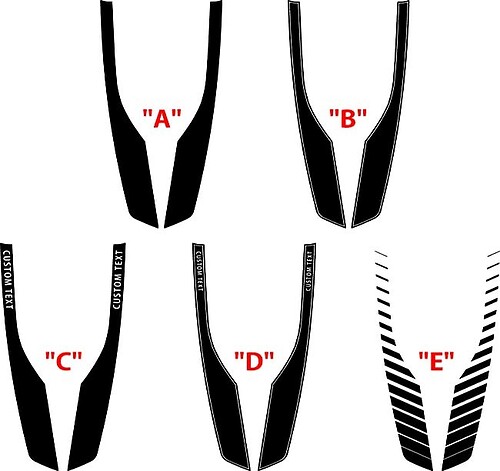 ZL1 Spear Accent Stripe Options Custom Text — Adhesivo de vinilo (capó) para Chevrolet Camaro 2017-2024