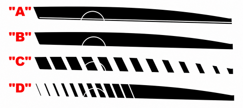 Upper Bodyline Accent Stripe Pair Lateral Adhesivo de vinilo para Chevrolet Camaro 2010-2015