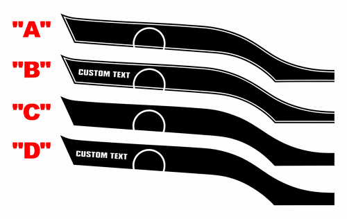 Modern Y Style Custom Text Stripe Pair Lateral Adhesivo de vinilo para Chevrolet Camaro 2010-2015