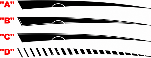 Stinger Fuel Door Contour Stripe Pair Guardabarros trasero Adhesivo de vinilo para Chevrolet Camaro 2010-2015