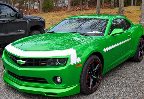 1968 Style Nose Fascia Accent Stripe Kit Guardabarros delantero Adhesivo de vinilo para Chevrolet Camaro 2010-2013