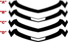 2010 – 2013 Chevrolet Camaro 68' estilo nariz/fascia acento raya
 2