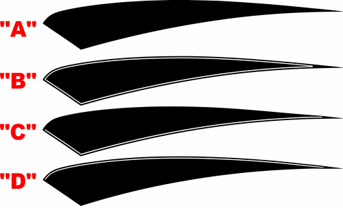 Upper Quarter Tapered Accent Stripe Pair Guardabarros trasero Adhesivo de vinilo para Chevrolet Camaro 2010-2015