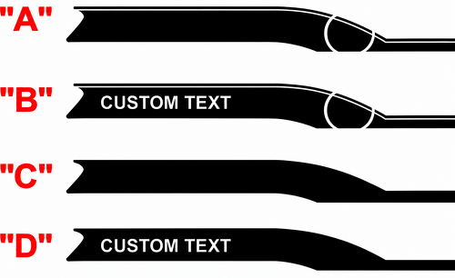 CUSTOM TEXT Modern Sport Side Stripe Pair Lateral Adhesivo de vinilo para Chevrolet Camaro 2016-2024