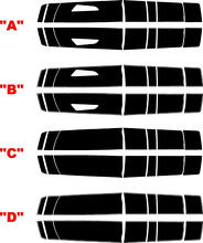 Chevrolet Camaro SS Convertible de 2016 en adelante, estilo de fábrica, con franjas gemelas para capó, baúl y alerón Rally
 2