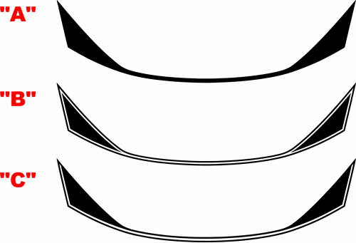 Curved Accent Stripe Options — Adhesivo de vinilo (alerón trasero) para Chevrolet Camaro SS 2016-2024