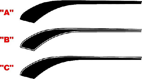 2016 y posteriores Chevrolet Camaro guardabarros delantero rayas decorativas de hockey
