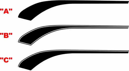 Hockey Accent Stripe Pair Guardabarros delantero Adhesivo de vinilo para Chevrolet Camaro 2016-2024