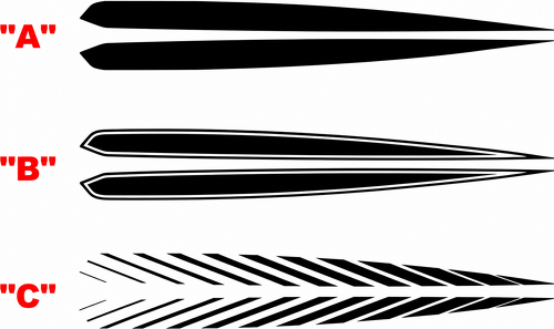 Upper Quarter Panel Spear Pair Guardabarros trasero Adhesivo de vinilo para Chevrolet Camaro 2016-2024