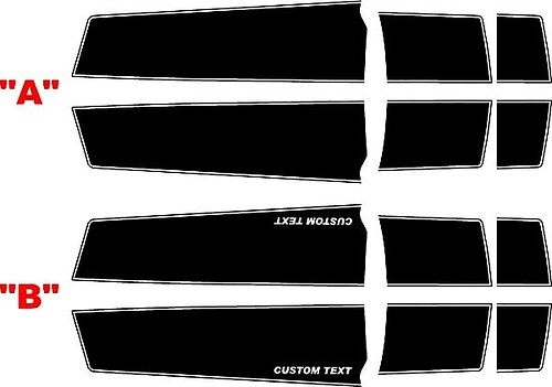 2010 - 2015 Chevrolet Camaro Convertible Concept Style Kit de rayas de rally de longitud extendida
