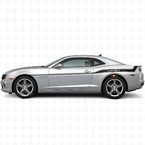 Kit de adhesivos de vinilo con franjas laterales de contorno curvado personalizado para Chevrolet Camaro 2010-15