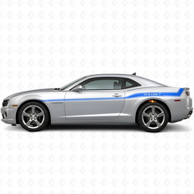 Kit de adhesivos de vinilo con franjas laterales de contorno curvado personalizado para Chevrolet Camaro 2010-15_2
