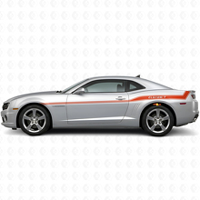 Kit de adhesivos de vinilo con franjas laterales de contorno curvado personalizado para Chevrolet Camaro 2010-15_4