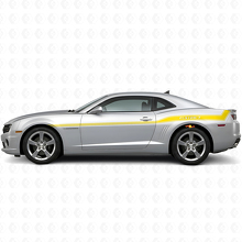 Kit de adhesivos de vinilo con franjas laterales de contorno curvado personalizado para Chevrolet Camaro 2010-15_5