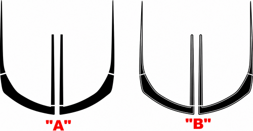 ZL1 Style Front Fascia Outline Accent Options — Adhesivo de vinilo (capó, parachoques delantero) para Chevrolet Camaro 2016-2024