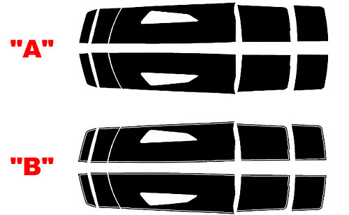 2016 y posteriores Chevrolet Camaro SS Factory Style Twin Rally Hood, Trunk y Spoiler Stripes Vinilos adhesivos
