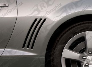 2010 - 2015 Chevrolet Camaro Calcomanías opacas con acento de ventilación lateral del panel del cuarto trasero