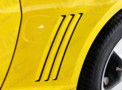 Style II Triple Vent Accent Pair — Adhesivo de vinilo (guardabarros trasero) para Chevrolet Camaro 2010-2015