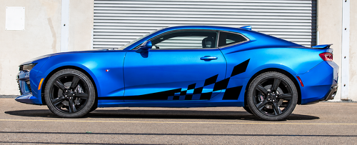 Checker Flag Side Accent Stripe Kit — Adhesivo de vinilo (lateral, faldón lateral) para Chevrolet Camaro 2016-2024