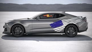 Par de EE. UU. Side Accent American Flag Stripe Kit Universal Fit para muchos vehículos 2 colores