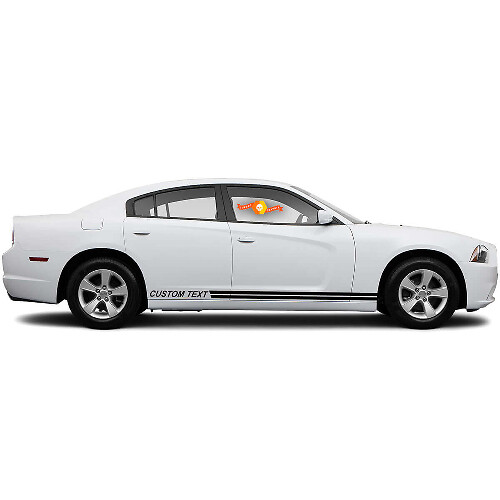 Texto personalizado con vinilo adhesivo lateral de doble raya para Dodge Charger 2011-2014