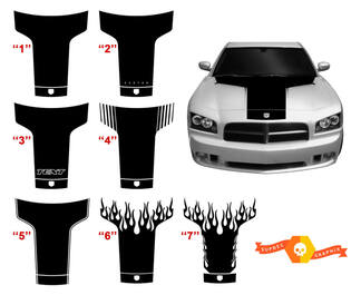2006-2010 Dodge Charger Kit de calcomanías para capó en forma de 