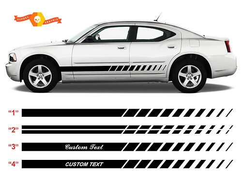 Calcomanía adhesiva lateral de vinilo con rayas estilo estroboscópico personalizadas para Dodge Charger 2006-2010