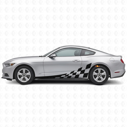 Kit de vinilos laterales con franjas estilo bandera a cuadros para Musclecar Musclecarmodel 2015-20