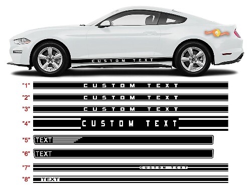Kit de pegatinas de vinilo con franjas personalizadas para paneles laterales para Musclecar Mustang 2005-2020