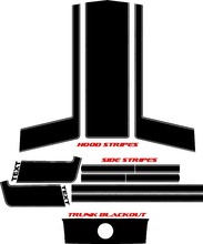 2005-2020 en adelante Ford Mustang BOSS Hood & Stripe Kit con Blackout para maletero incluido 3