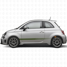 Kit de Pegatinas de Vinilo con Rayas Laterales de Carreras de Cuadros para Fiat 500 Abarth 2007+_3