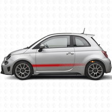 Kit de Pegatinas de Vinilo con Rayas Laterales de Carreras de Cuadros para Fiat 500 Abarth 2007+_4