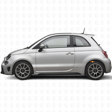 Kit de Pegatinas de Vinilo con Rayas Laterales de Carreras de Cuadros para Fiat 500 Abarth 2007+_5