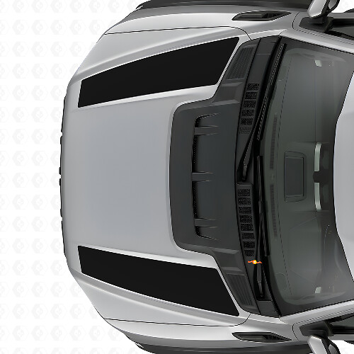 Calcomanías de Vinilo con Doble Raya en el Capó para Camioneta Musclecar 2015-2020