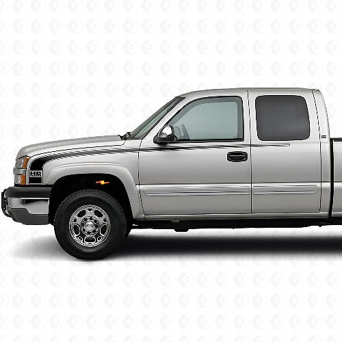 Kit de vinilos adhesivos de contorno lateral estilo retro para Chevrolet Silverado 2003-06