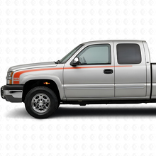 Kit de vinilos adhesivos de contorno lateral estilo retro para Chevrolet Silverado 2003-06_4