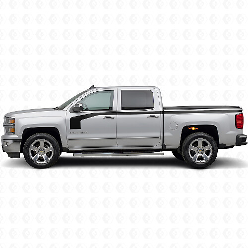 Kit de vinilo con franjas laterales estilo palo de hockey para Chevrolet Silverado 1500 2014+