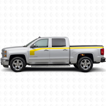 Kit de vinilo con franjas laterales estilo palo de hockey para Chevrolet Silverado 1500 2014+_5