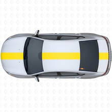 Juego de pegatinas de vinilo de raya ancha estilo racing para la parte superior lateral para Dodge Dart 2013+_5