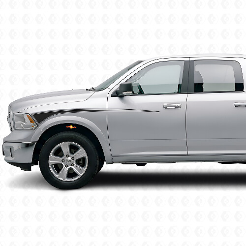 Kit de vinilos de tiras contorneadas para guardabarros delantero y puerta para Dodge Ram 2009+_1