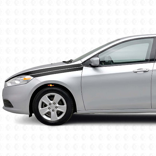 Juego de calcomanías de vinilo con franjas decorativas para guardabarros delantero para Dodge Dart 2013+
