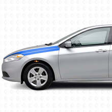 Juego de calcomanías de vinilo con franjas decorativas para guardabarros delantero para Dodge Dart 2013+_2