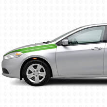 Juego de calcomanías de vinilo con franjas decorativas para guardabarros delantero para Dodge Dart 2013+_3