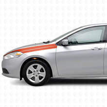 Juego de calcomanías de vinilo con franjas decorativas para guardabarros delantero para Dodge Dart 2013+_4