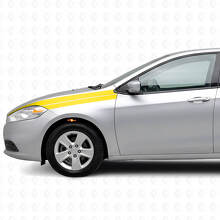 Juego de calcomanías de vinilo con franjas decorativas para guardabarros delantero para Dodge Dart 2013+_5