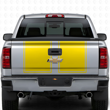 Kit de vinilos con franjas dobles para capó y portón trasero para Chevrolet Silverado 2014-15_10