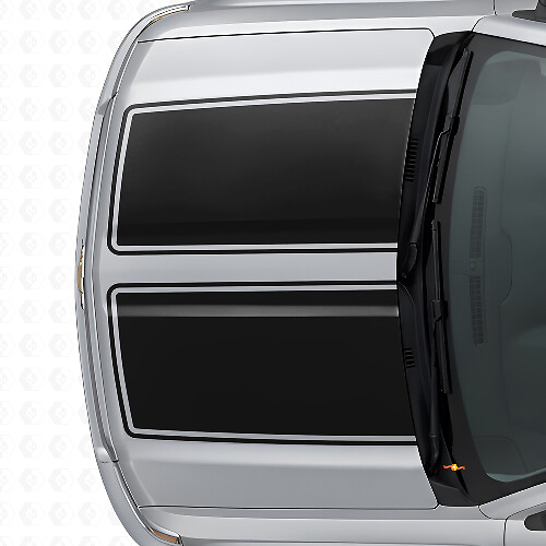 Kit de vinilos con franjas dobles para capó y portón trasero para Chevrolet Silverado 2014-15